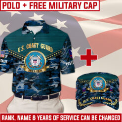 US Coast Guard Combo Polo + FREE Military Cap