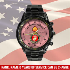 US Marine Corps, The Devil Dogs - Black Stainless Steel Watch