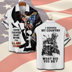 US Army, Freedom Over Fear - Short Sleeve Button Shirt