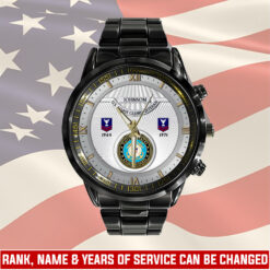US Coast Guard, Thank a Veteran - Black Stainless Steel Watch