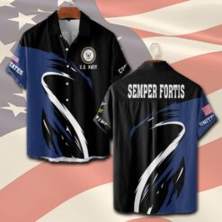 US Navy, E 2 Blue - Short Sleeve Button Shirt