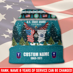 US Coast Guard, Honor, Duty, Service - Full-Printed Beanie Hat