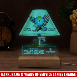 US Coast Guard, No One Fights Alone - Personalized Led Lamp