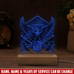 US Navy, Anchors Aweigh - Personalized Led Lamp