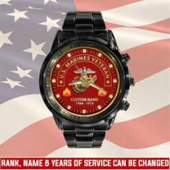 US Marine Corps, Proud To Have Served - Black Stainless Steel Watch