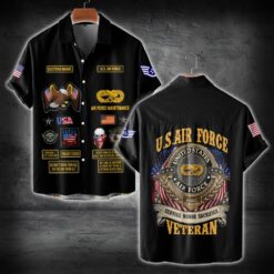 Air Force Badge, Proud To Have Served - Short Sleeve Button Shirt