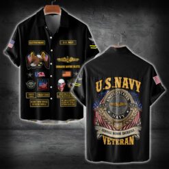 Navy Badge, Remember - Honor - Respect - Short Sleeve Button Shirt