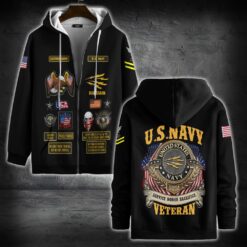 Navy Rating, No One Gets Left Behind - Zip Hoodie