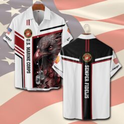 US Marine Corps, Honoring All Who Served - Short Sleeve Button Shirt