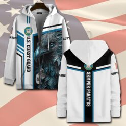 US Coast Guard, Always Remember, Never Forget - Zip Hoodie