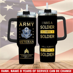 US Army, E 5 Army Specialist - Stainless Steel Tumbler 40oz