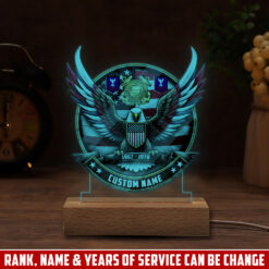 US Coast Guard, E 9 Gold - Personalized Led Lamp