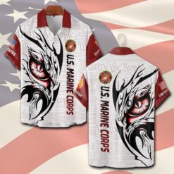 US Marine Corps, Freedom Over Fear - Short Sleeve Button Shirt