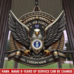 US Air Force, Service Before Self - 2 Layers Wooden Sign 8x8in