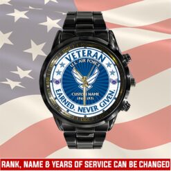 US Air Force, No One Fights Alone - Black Stainless Steel Watch