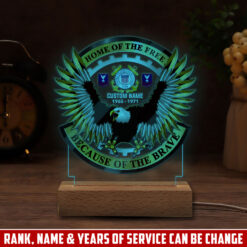 US Coast Guard, Once A Coastie, Always A Coastie - Personalized Led Lamp