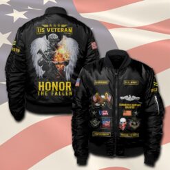 Navy Badge, E 9 Gold - Bomber Jacket