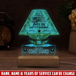 US Coast Guard, E 6 Gold - Personalized Led Lamp