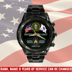 US Army, E 9 Army Command Sergeant Major - Black Stainless Steel Watch