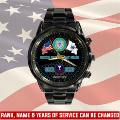 US Coast Guard, E 6 Red - Black Stainless Steel Watch