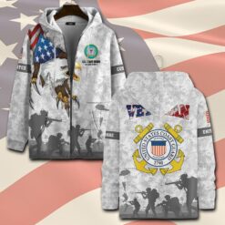 US Coast Guard, E 2 White - Zip Hoodie