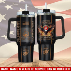 US Marine Corps, E 8 Marines Master Sergeant - Stainless Steel Tumbler 40oz
