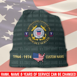 US Coast Guard, E 6 Red - Full-Printed Beanie Hat