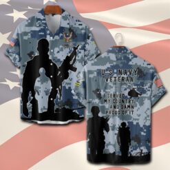US Navy, By Sea, Air and Land - Short Sleeve Button Shirt