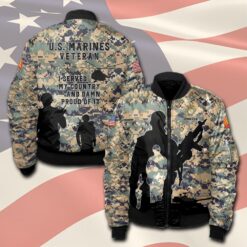 US Marine Corps, Proud Veteran - Bomber Jacket