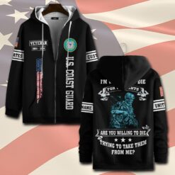 US Coast Guard, E 2 White - Zip Hoodie