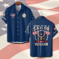 US Navy, Proud Veteran - Short Sleeve Button Shirt
