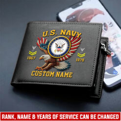 US Navy, American By Birth, Veteran By Choice - Man Wallet