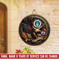 US Air Force, We Own The Sky - 2 Layers Wooden Sign 8x8in