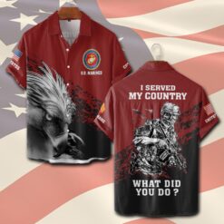 US Marine Corps, Duty, Honor, Country - Short Sleeve Button Shirt