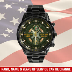 US Army, O 2 Army First Lieutenant - Black Stainless Steel Watch