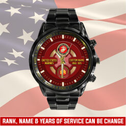 US Marine Corps, E 3 Marines Lance Corporal - Black Stainless Steel Watch
