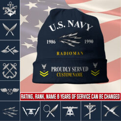 Navy Rating, Freedom Over Fear - Full-Printed Beanie Hat