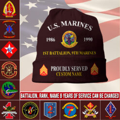 Marine Battalion, E 8 Marines Master Sergeant - Full-Printed Beanie Hat