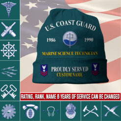 Coast Guard Rating, E 5 Gold - Full-Printed Beanie Hat