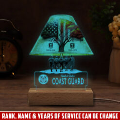 US Coast Guard, Honor The Fallen - Personalized Led Lamp