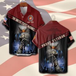 US Marine Corps, Honor, Duty, Service - Short Sleeve Button Shirt