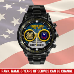US Coast Guard, Semper Paratus - Black Stainless Steel Watch