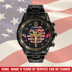 US Marine Corps, Life And Pride - Black Stainless Steel Watch