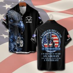 US Air Force , Freedom Over Fear - Short Sleeve Button Shirt