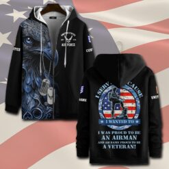 US Air Force , Proud Veteran - Zip Hoodie