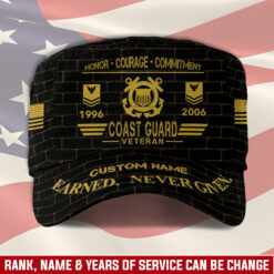 US Coast Guard, E 3 White - Military Cap