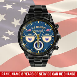 US Air Force, E 8 Air Force Senior Master Sergeant - Black Stainless Steel Watch