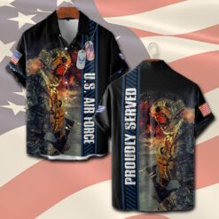 US Air Force , No One Gets Left Behind - Short Sleeve Button Shirt