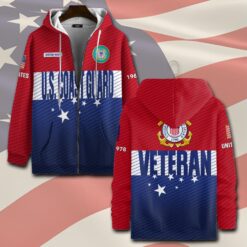US Coast Guard, E 7 Red - Zip Hoodie