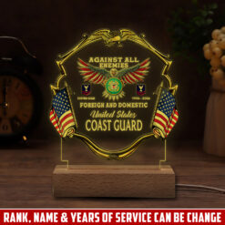 US Coast Guard, Proud To Have Served - Personalized Led Lamp